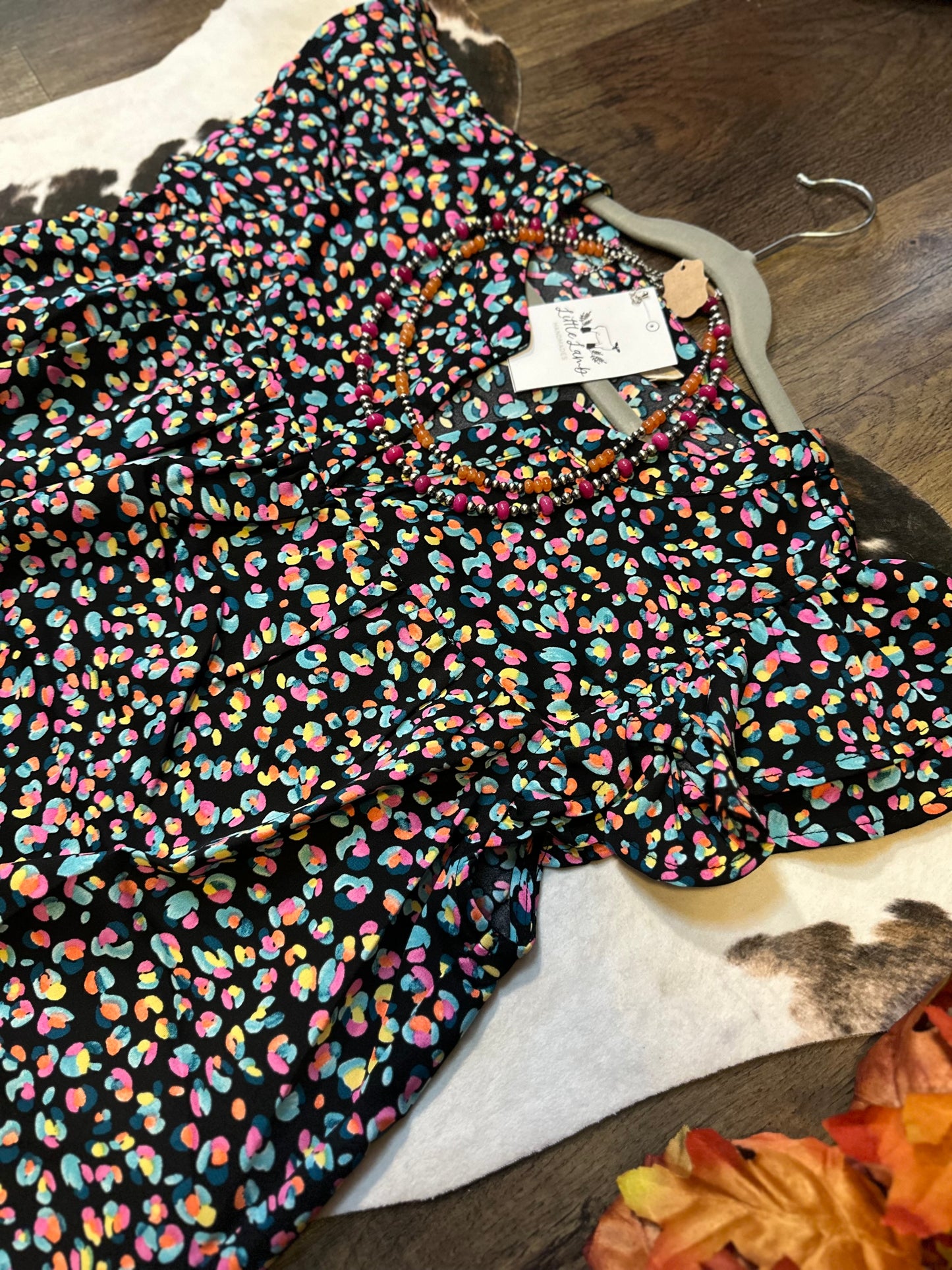 Flossie Multi Color Ruffle Sleeve Top