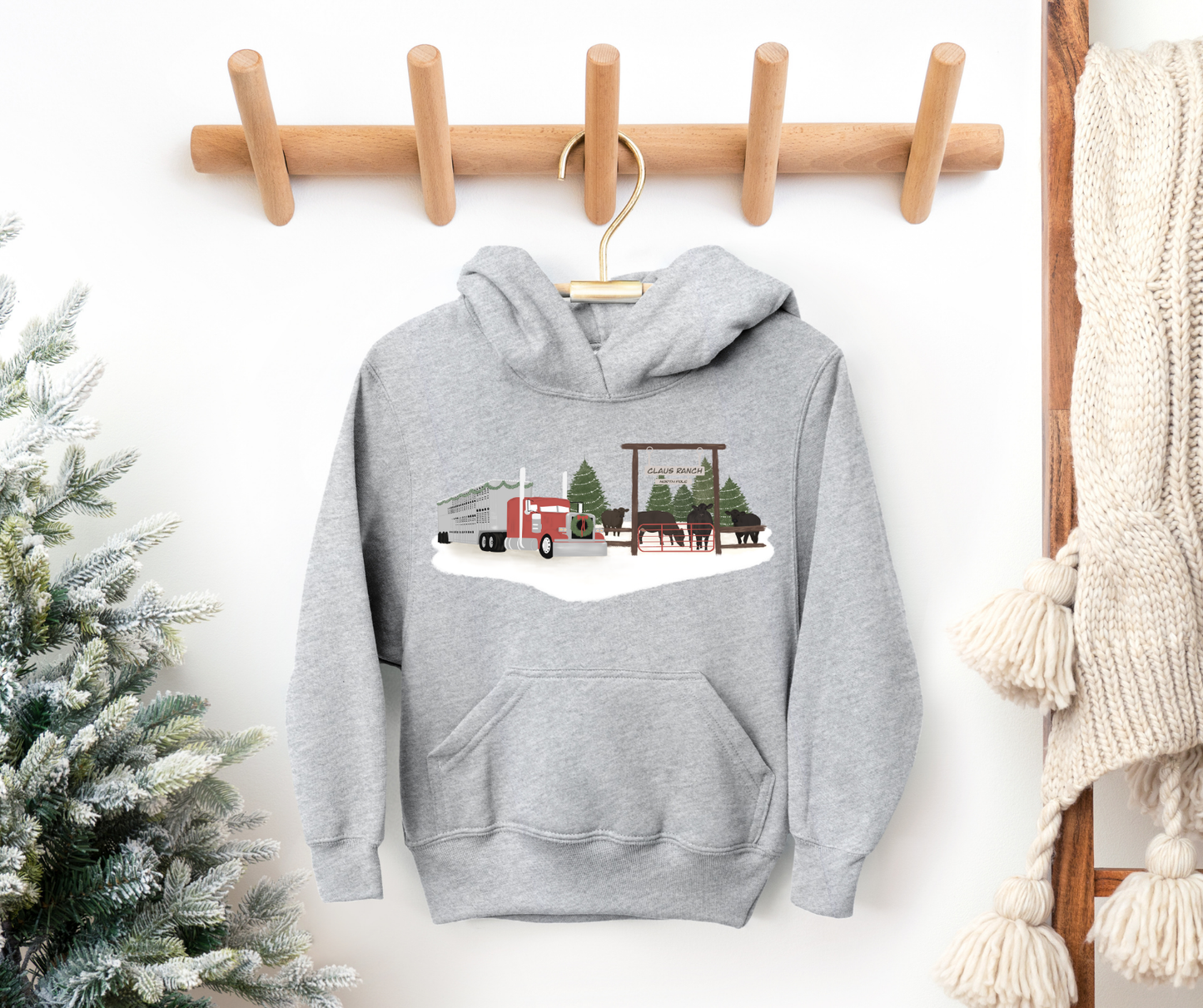 Christmas Bull Hauler | Toddler 2T Hoodie