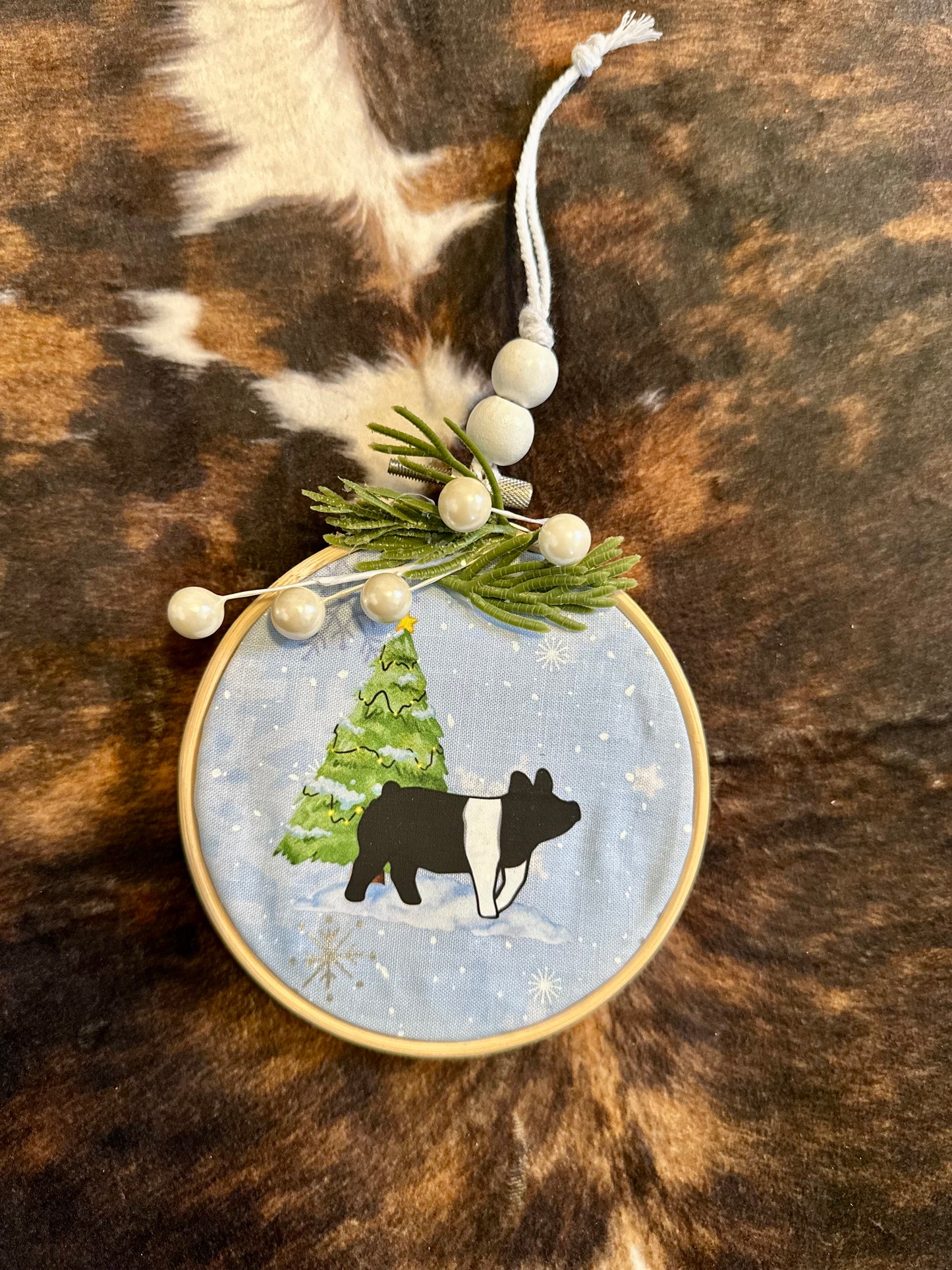 Hampshire Pig Christmas Ornament