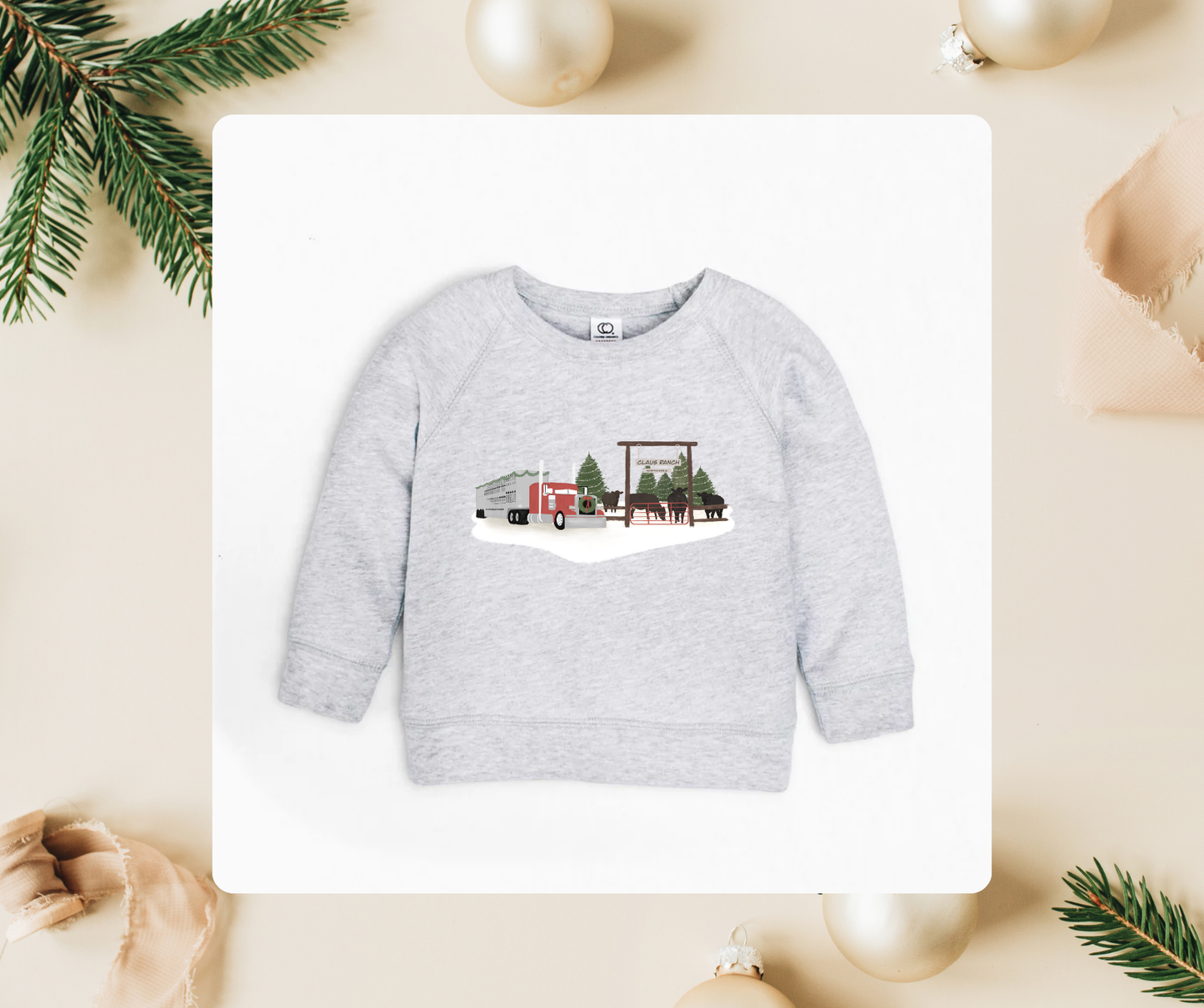Christmas Bull Hauler | Infant Pullover