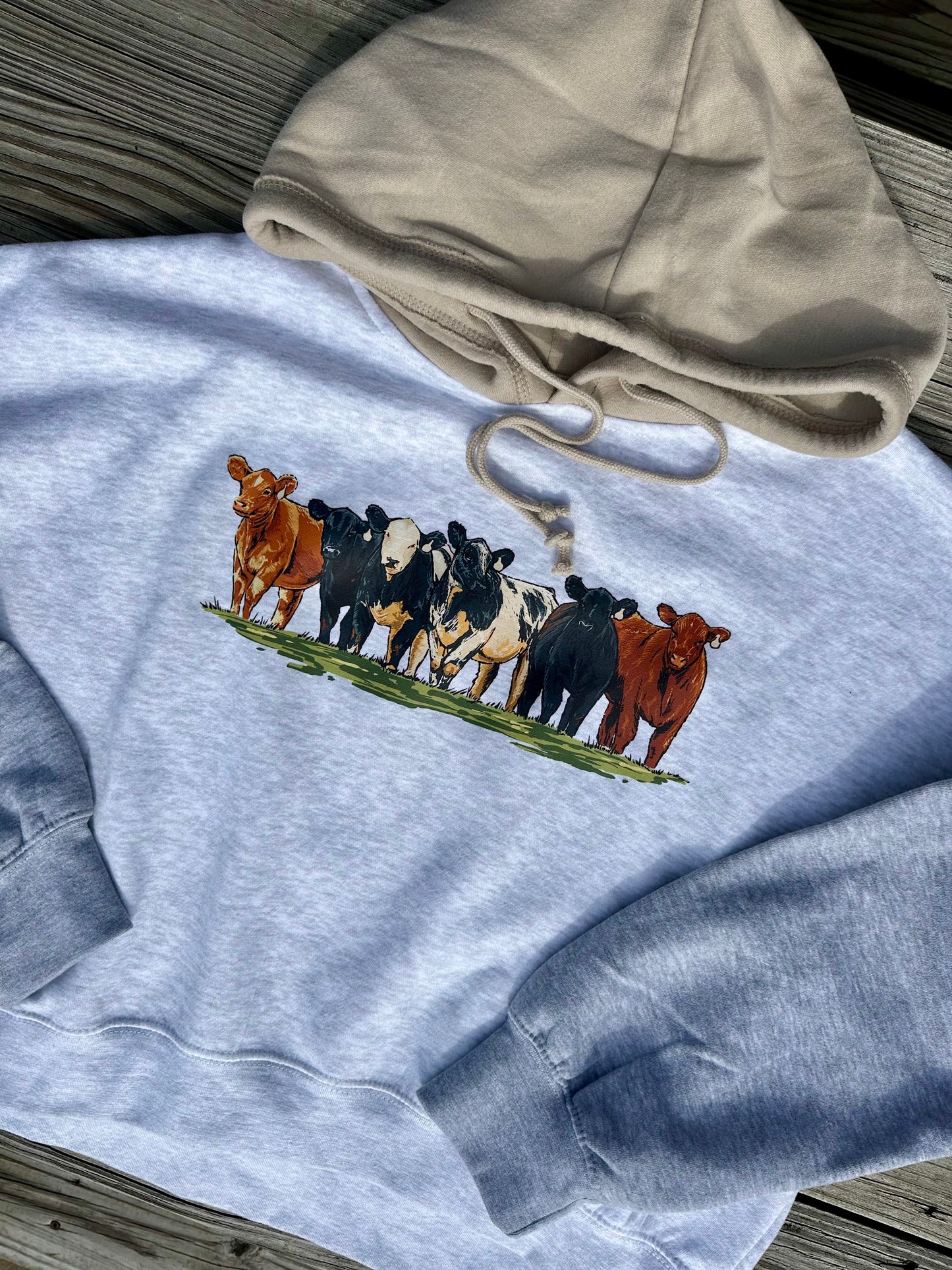 Cattle Round Up | Women’s Color Block ‘Cropped’ Hoodie