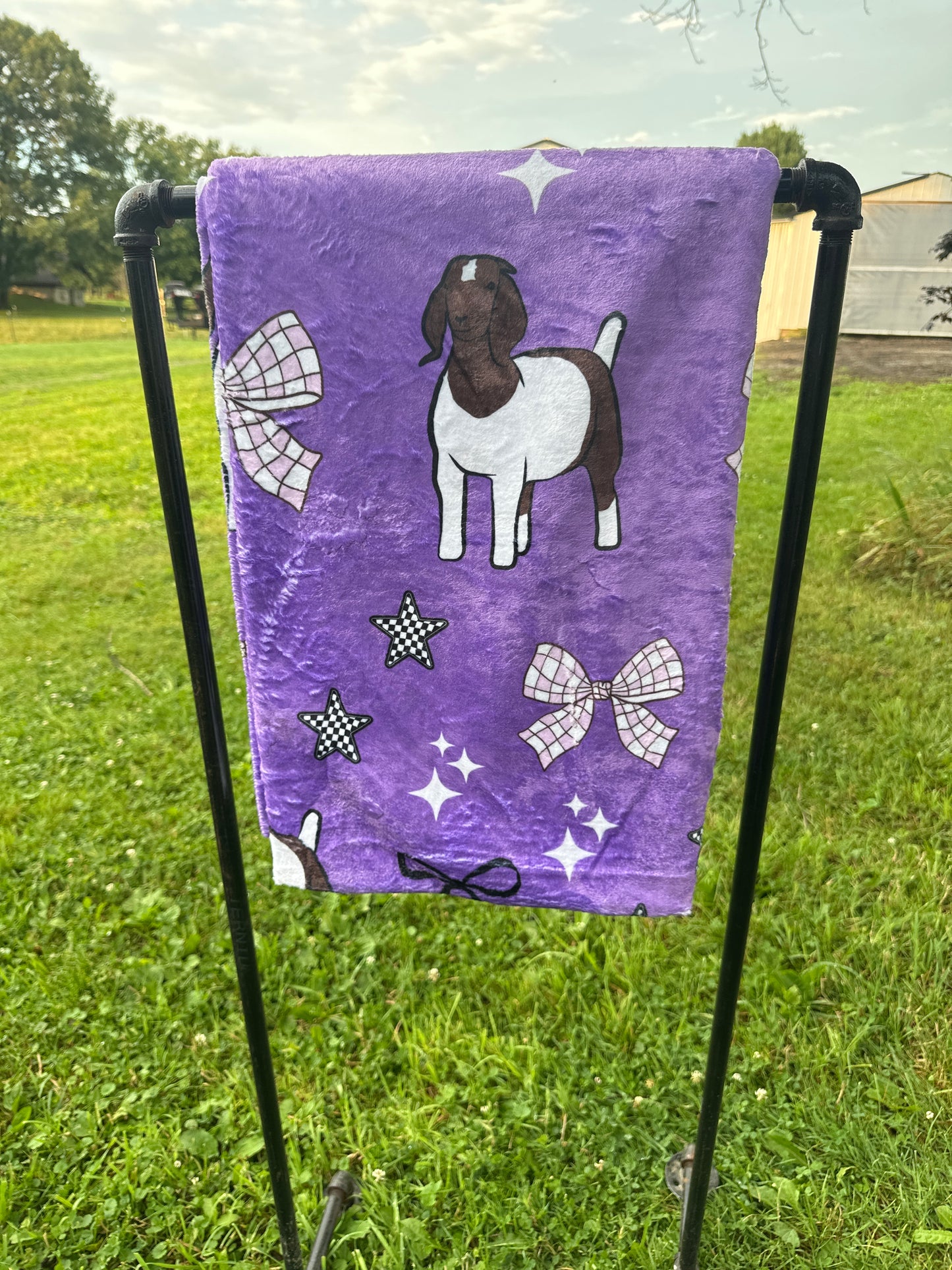 60 x 80 Blanket | Goats and Purple Bows