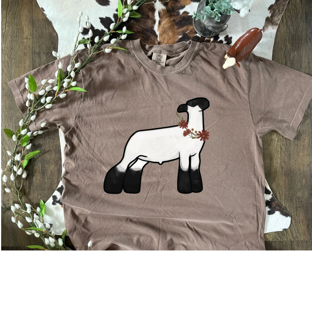 Fall Floral Show Lamb | Adult Tee