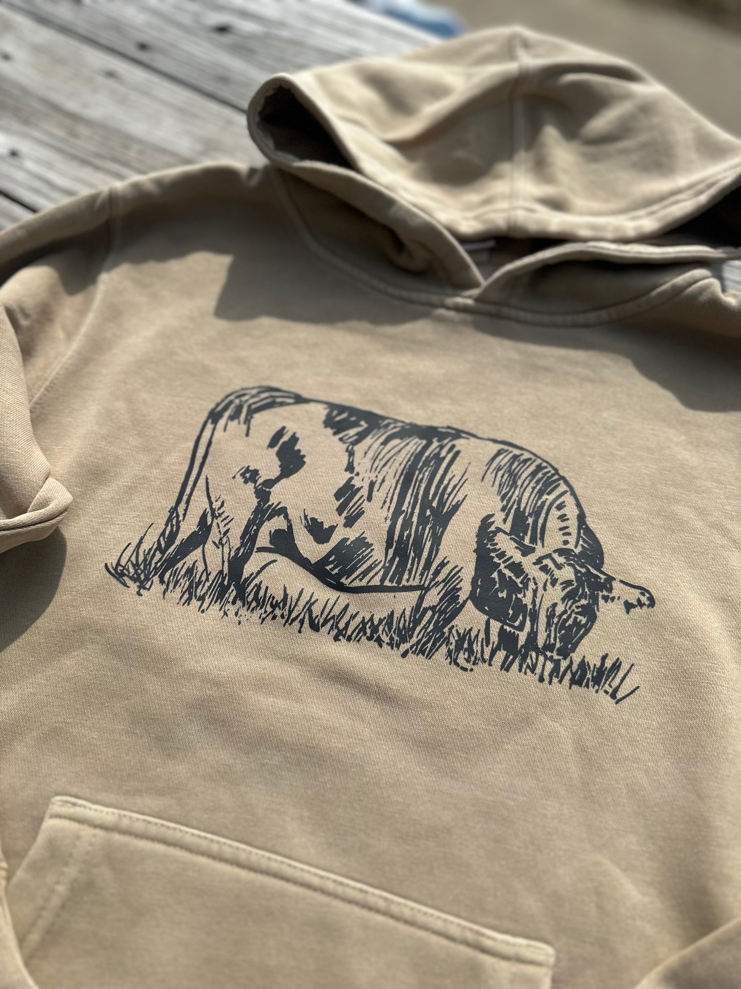 Vintage Cattle Sketch | Youth Hoodie {XS to Large}