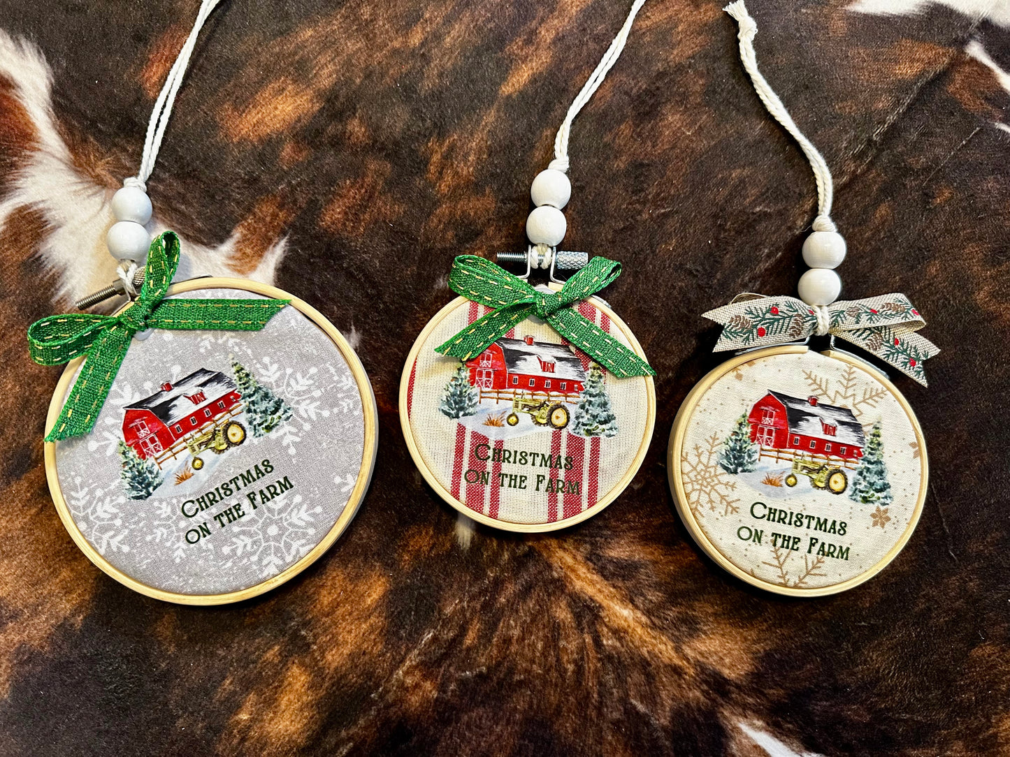 Green Tractor Christmas on the Farm Ornament