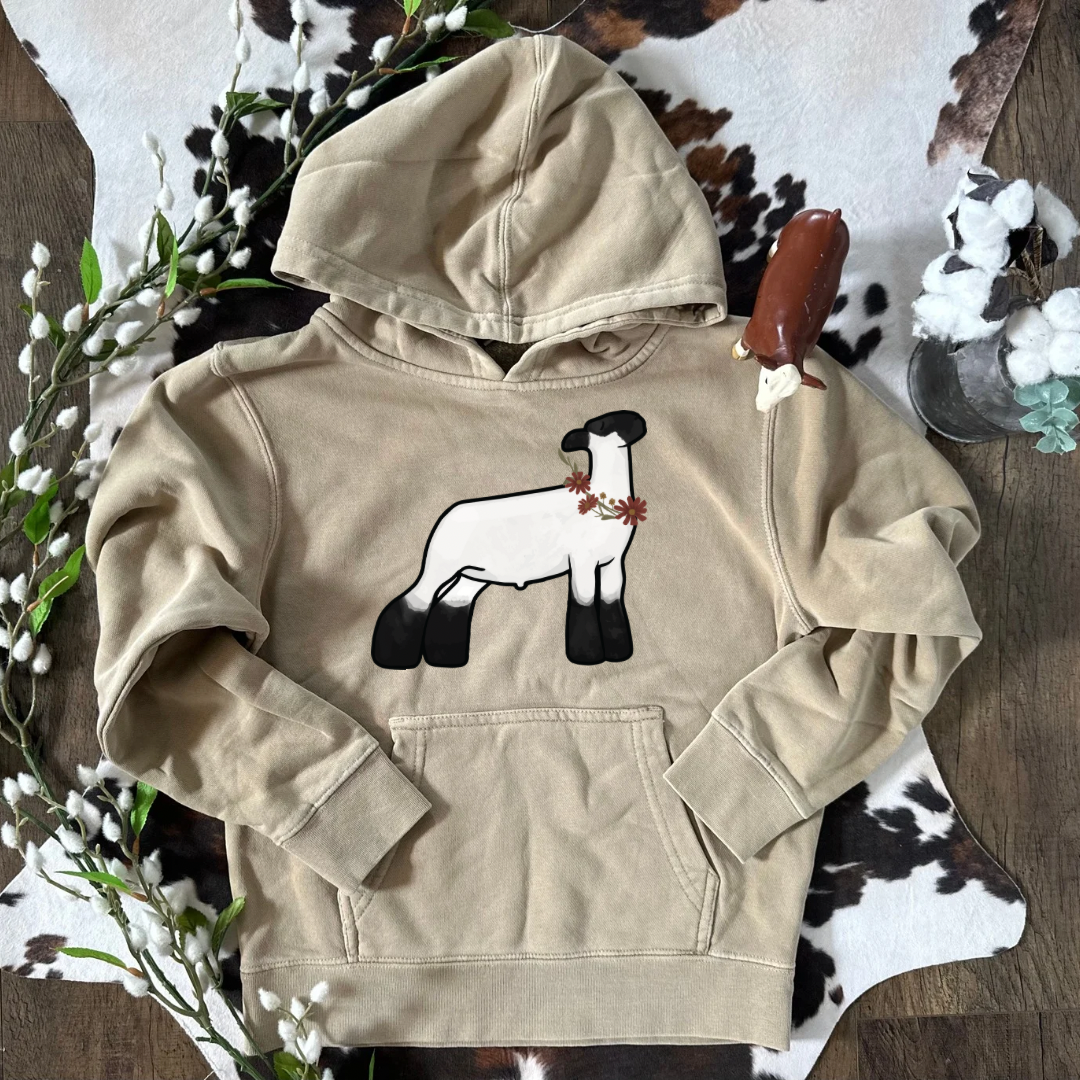 Fall Floral Show Lamb | Youth Hoodie {XS to Large}