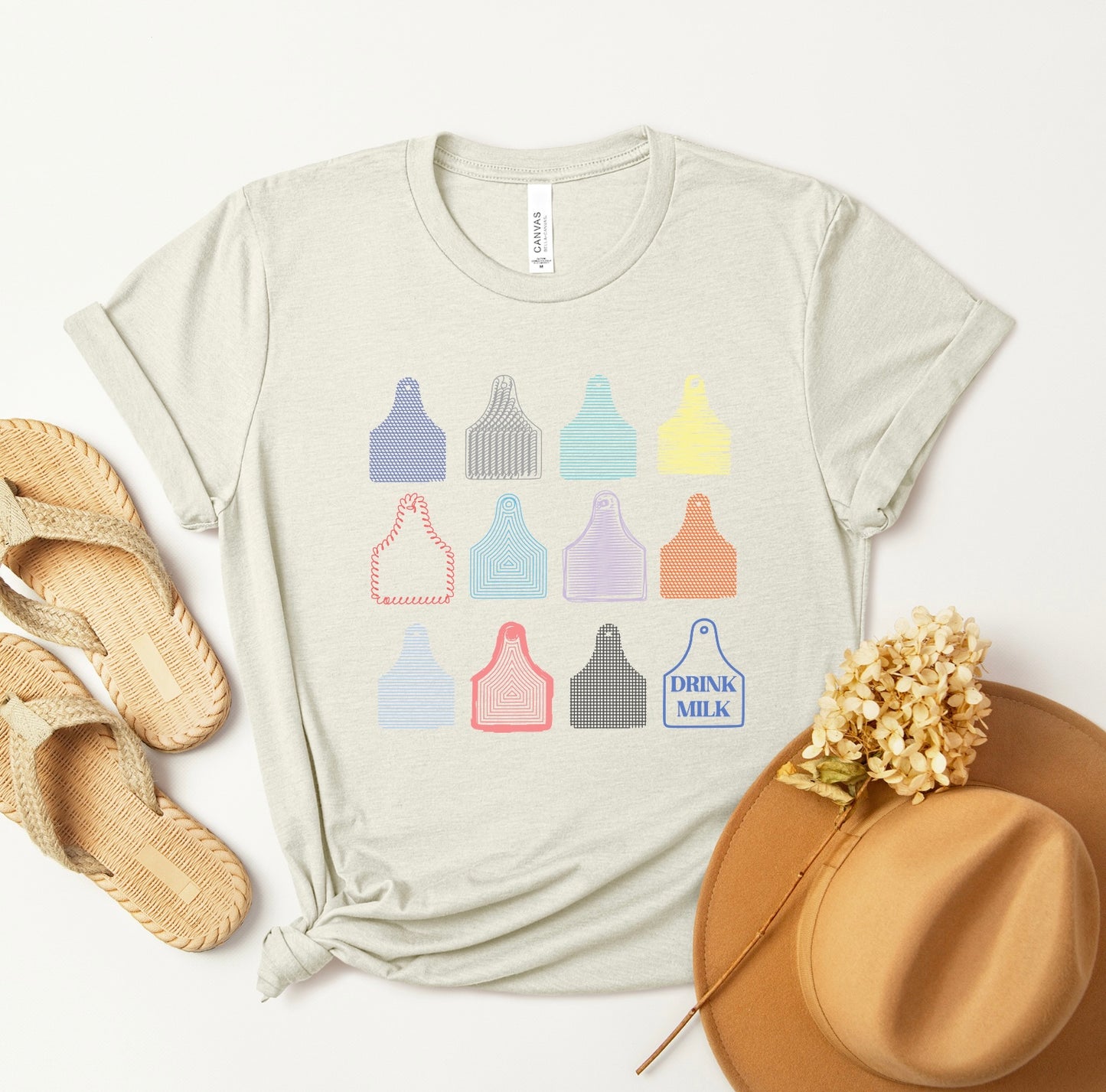 Drink Milk Ear Tags | Adult Tee
