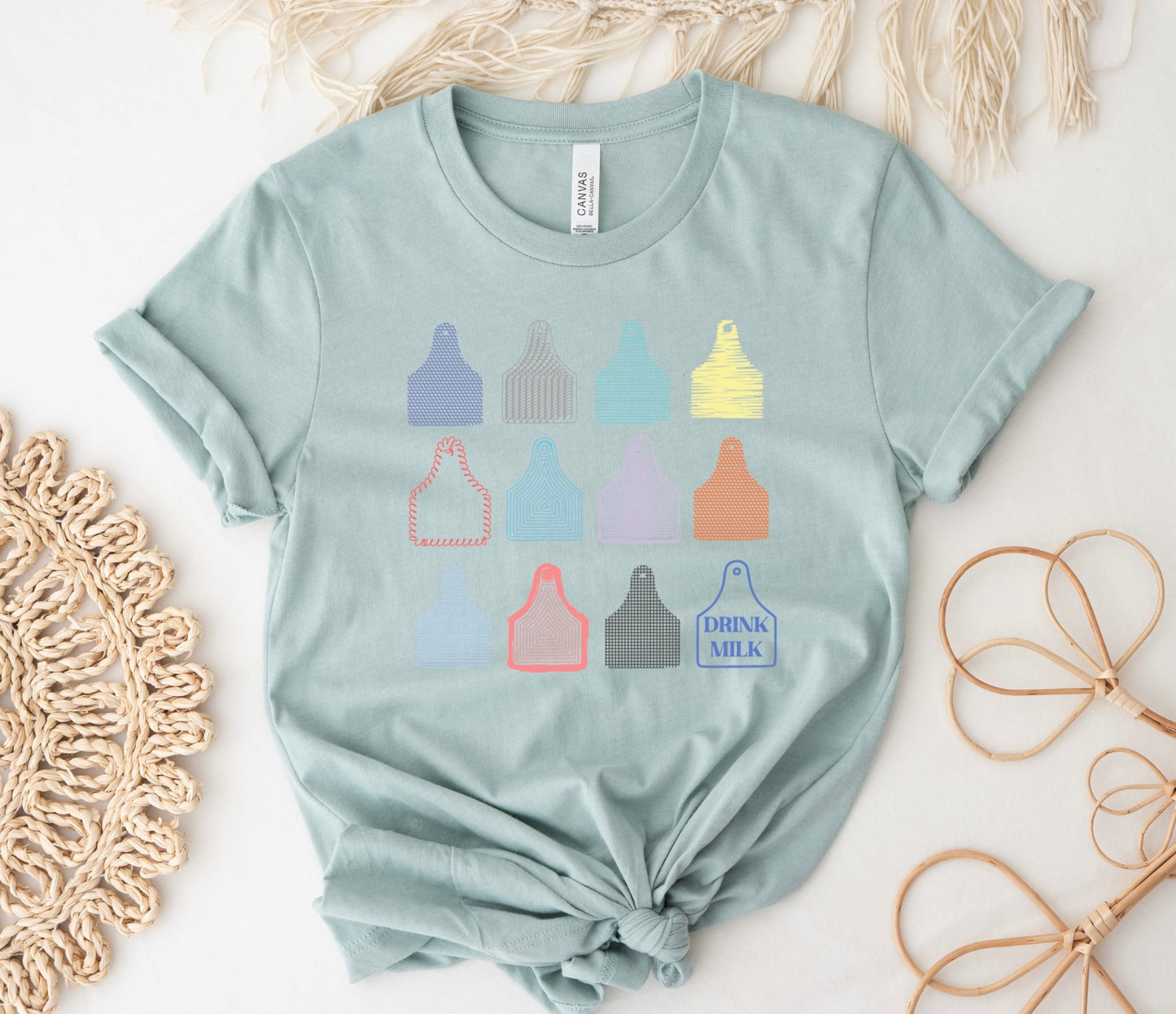 Drink Milk Ear Tags | Adult Tee