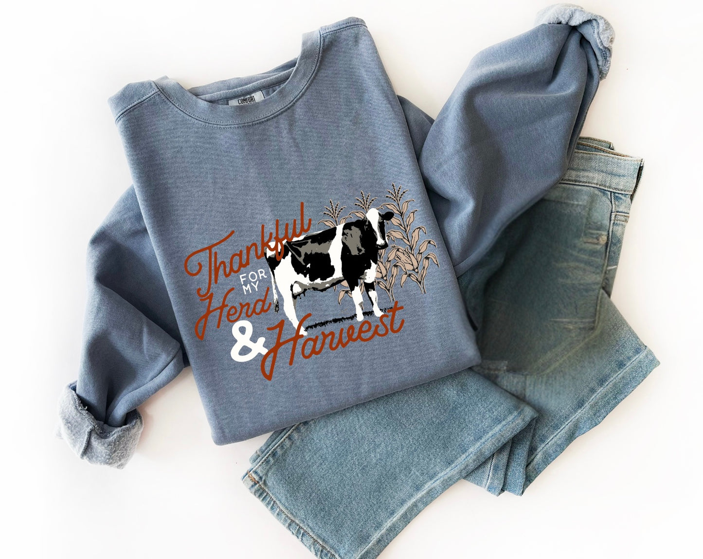 Thankful for my Dairy Herd & Harvest | Adult Crewneck Pullover