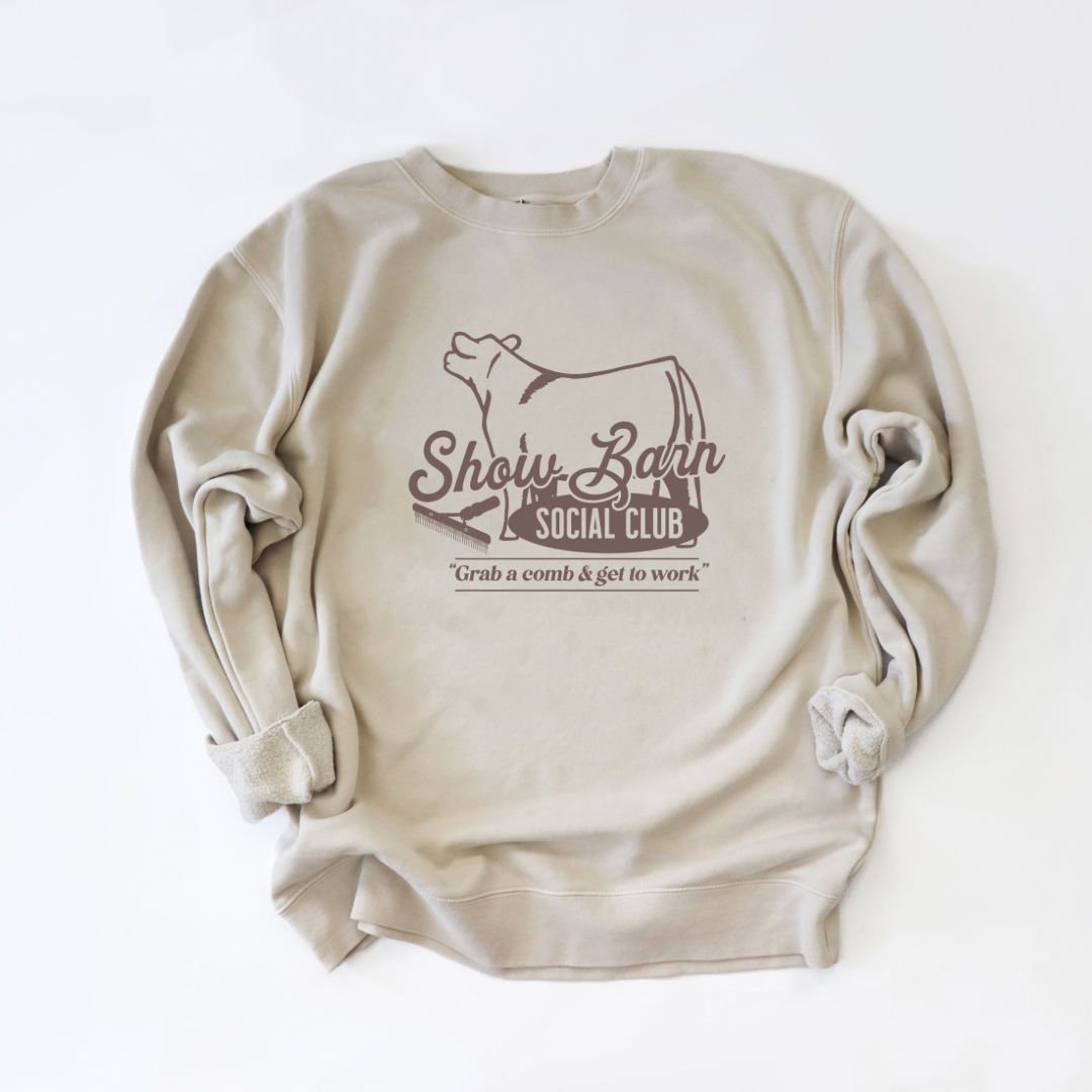 Show Barn Social Club (Brown) | Adult Crewneck Pullover