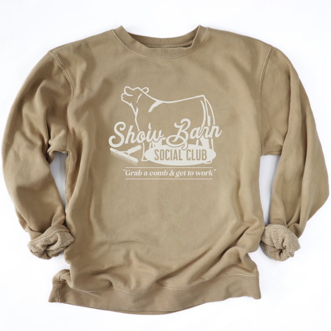Show Barn Social Club (Cream) | Adult Crewneck Pullover