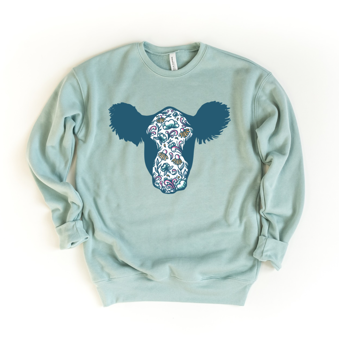 Spring Floral Baldie | Adult Crewneck Pullover