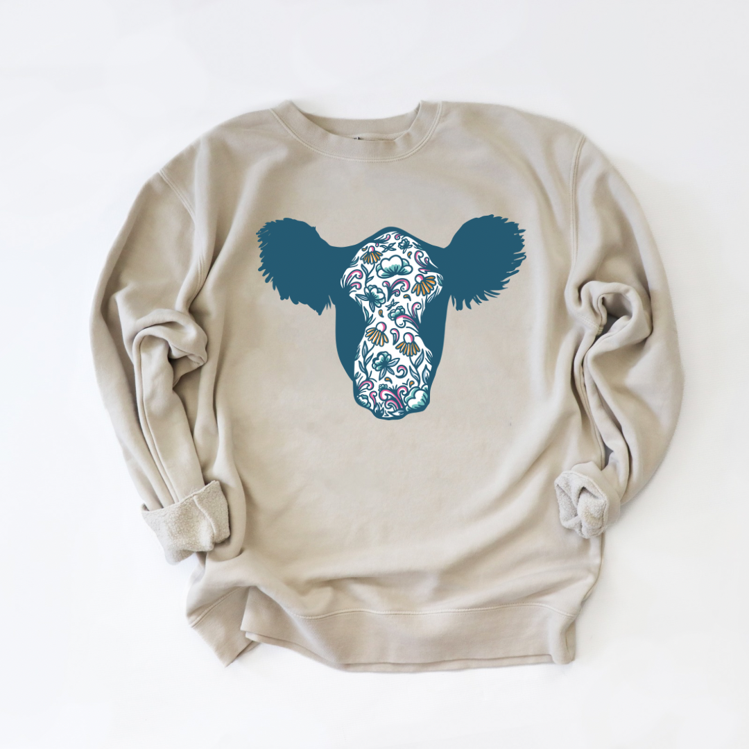 Spring Floral Baldie | Adult Crewneck Pullover