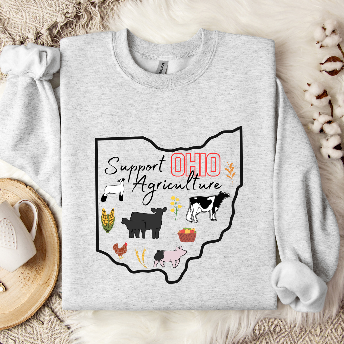 Support Ohio Agriculture | Adult Crewneck