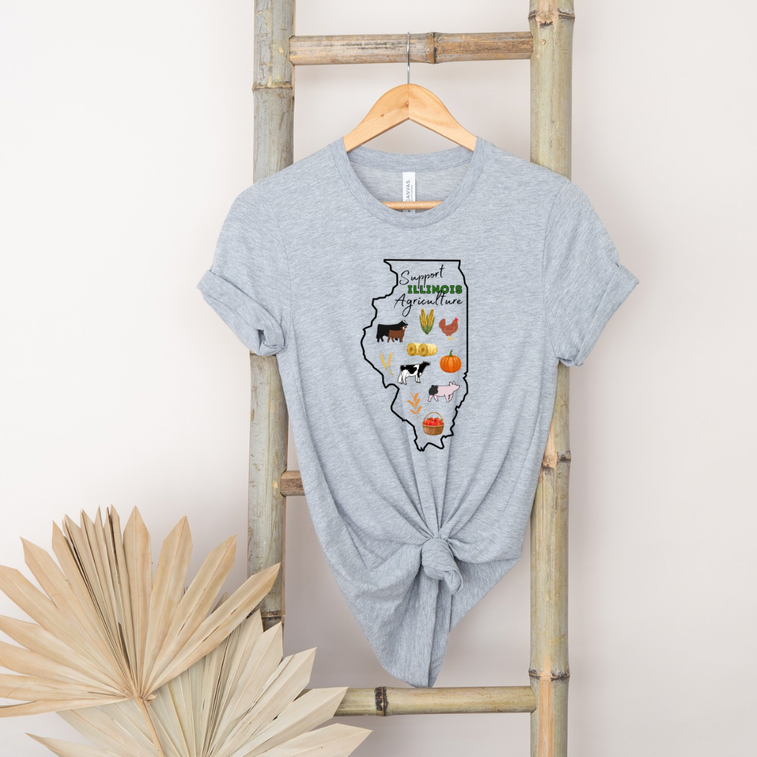 Support Illinois Agriculture | Adult Tee (Long or Short Sleeve)