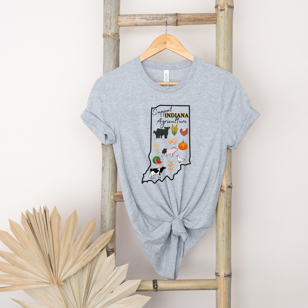 Support Indiana Agriculture | Adult Tee (Long or Short Sleeve)