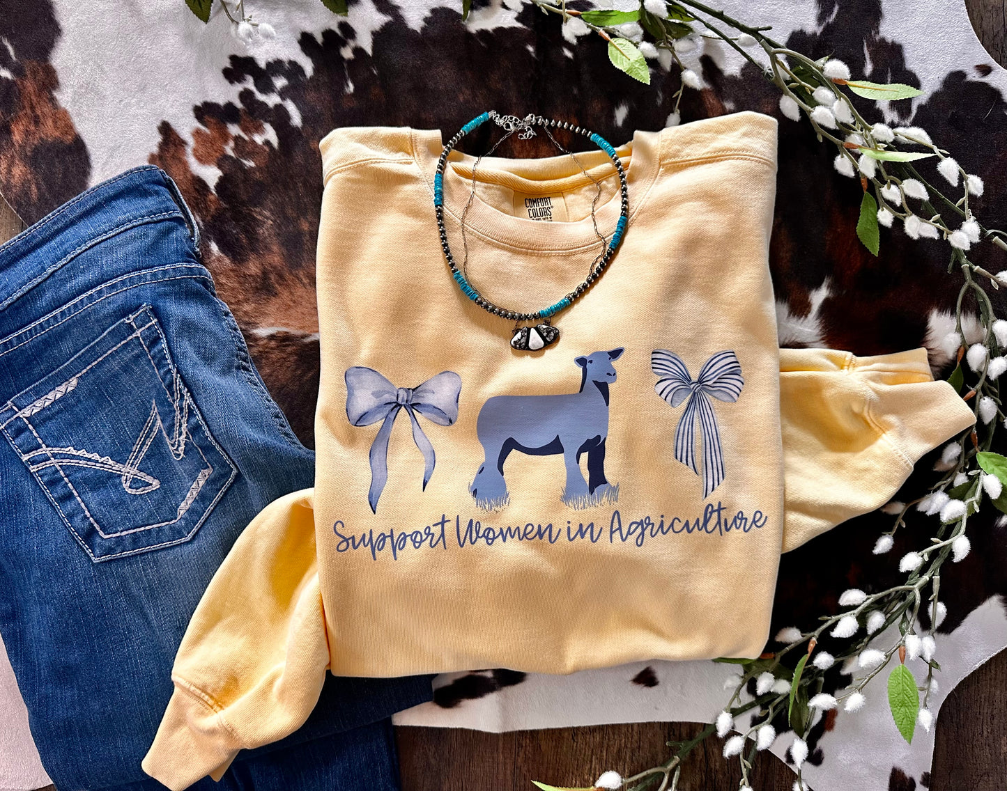 Support Women in Agriculture {Sheep} | Adult Crewneck Pullover