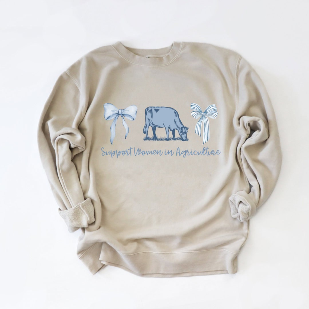Support Women in Agriculture {Dairy Cattle} | Adult Crewneck Pullover