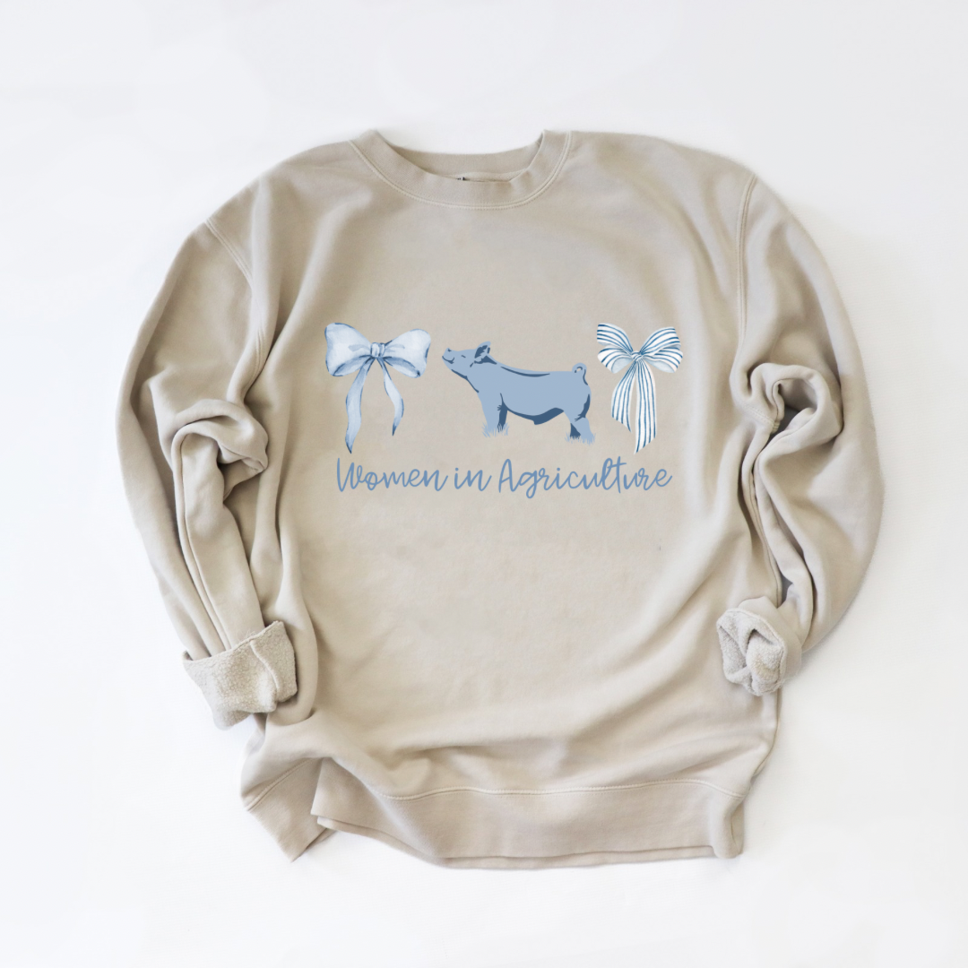 Support Women in Agriculture {Pig} | Adult Crewneck Pullover