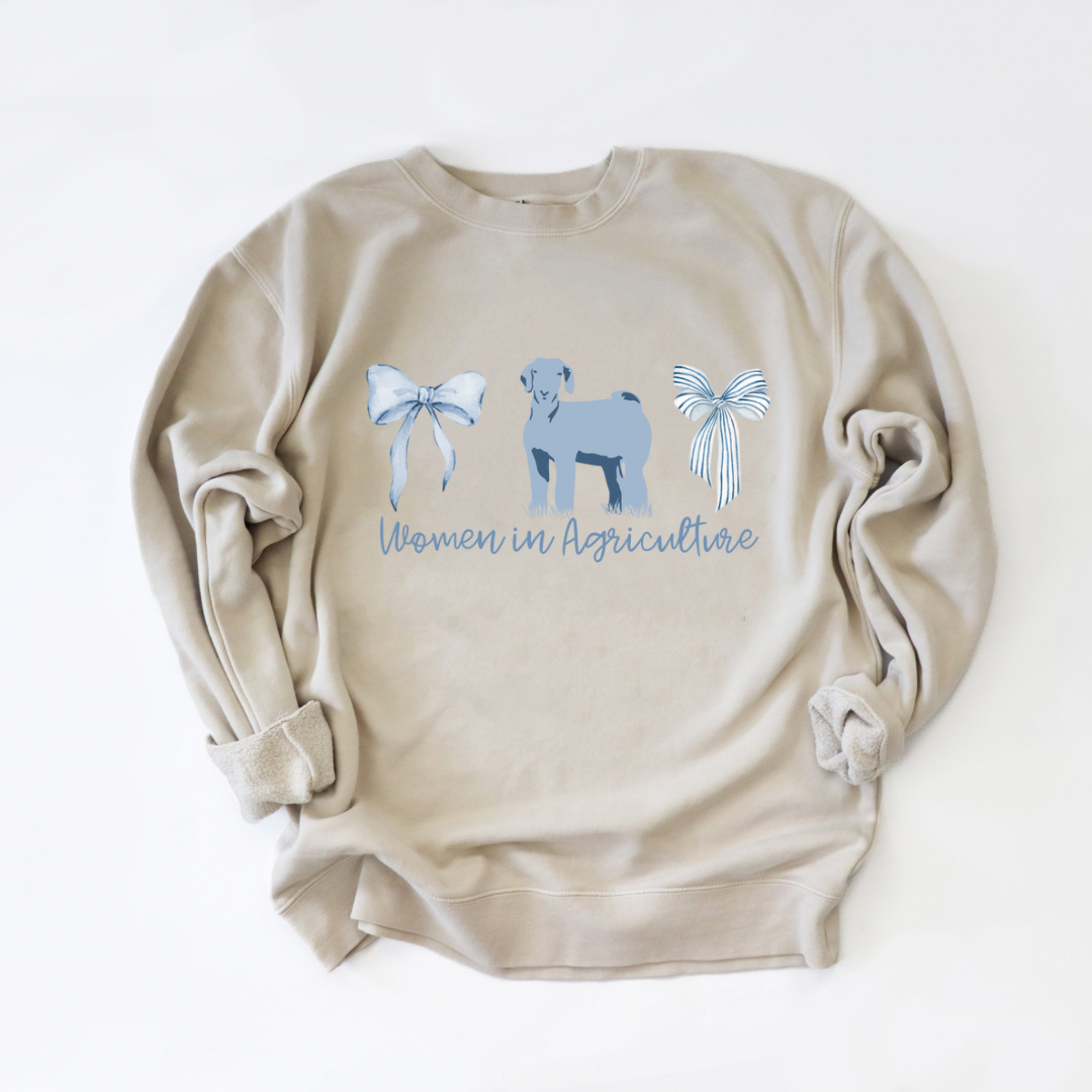 Support Women in Agriculture {Goat} | Adult Crewneck Pullover