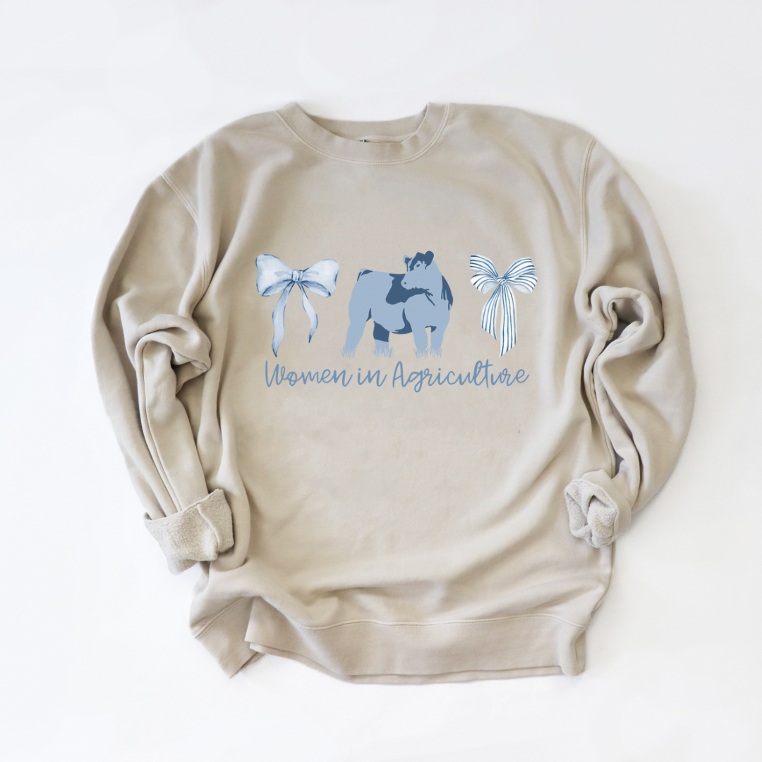Support Women in Agriculture {Beef Cattle} | Adult Crewneck Pullover