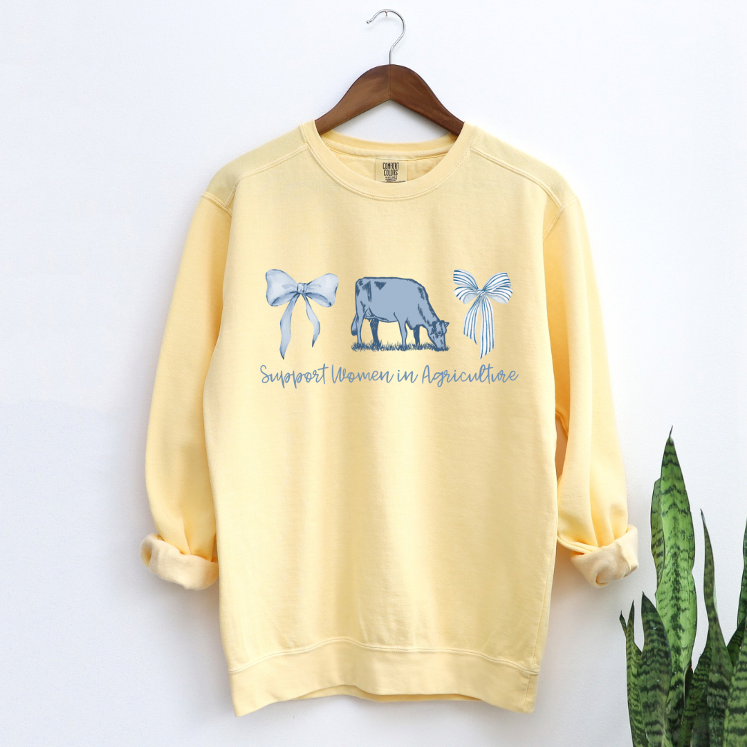Support Women in Agriculture {Dairy Cattle} | Adult Crewneck Pullover