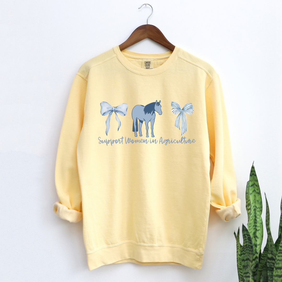 Support Women in Agriculture {Horse} | Adult Crewneck Pullover
