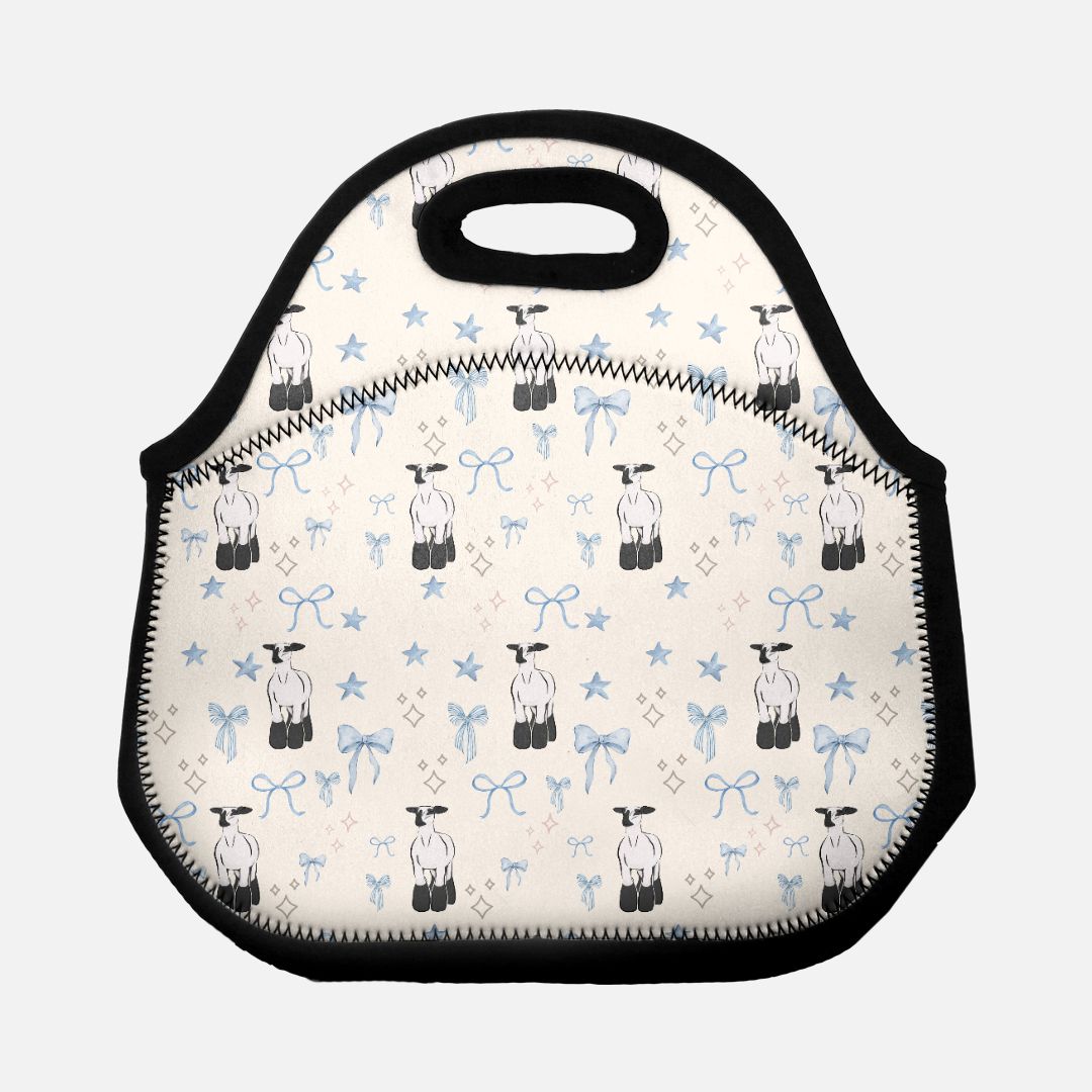 Show Lambs & Blue Bows Lunch Tote