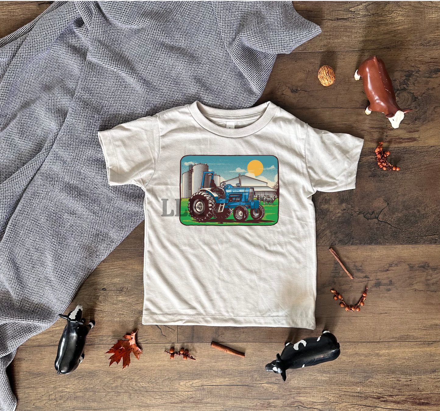 Vintage Blue Tractor | Toddler + Youth Tee