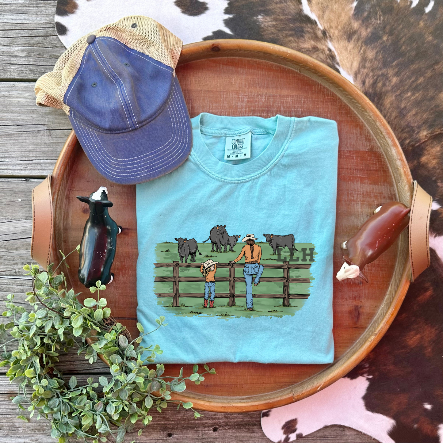 Mama + Me Pasture Checking | Adult Tee