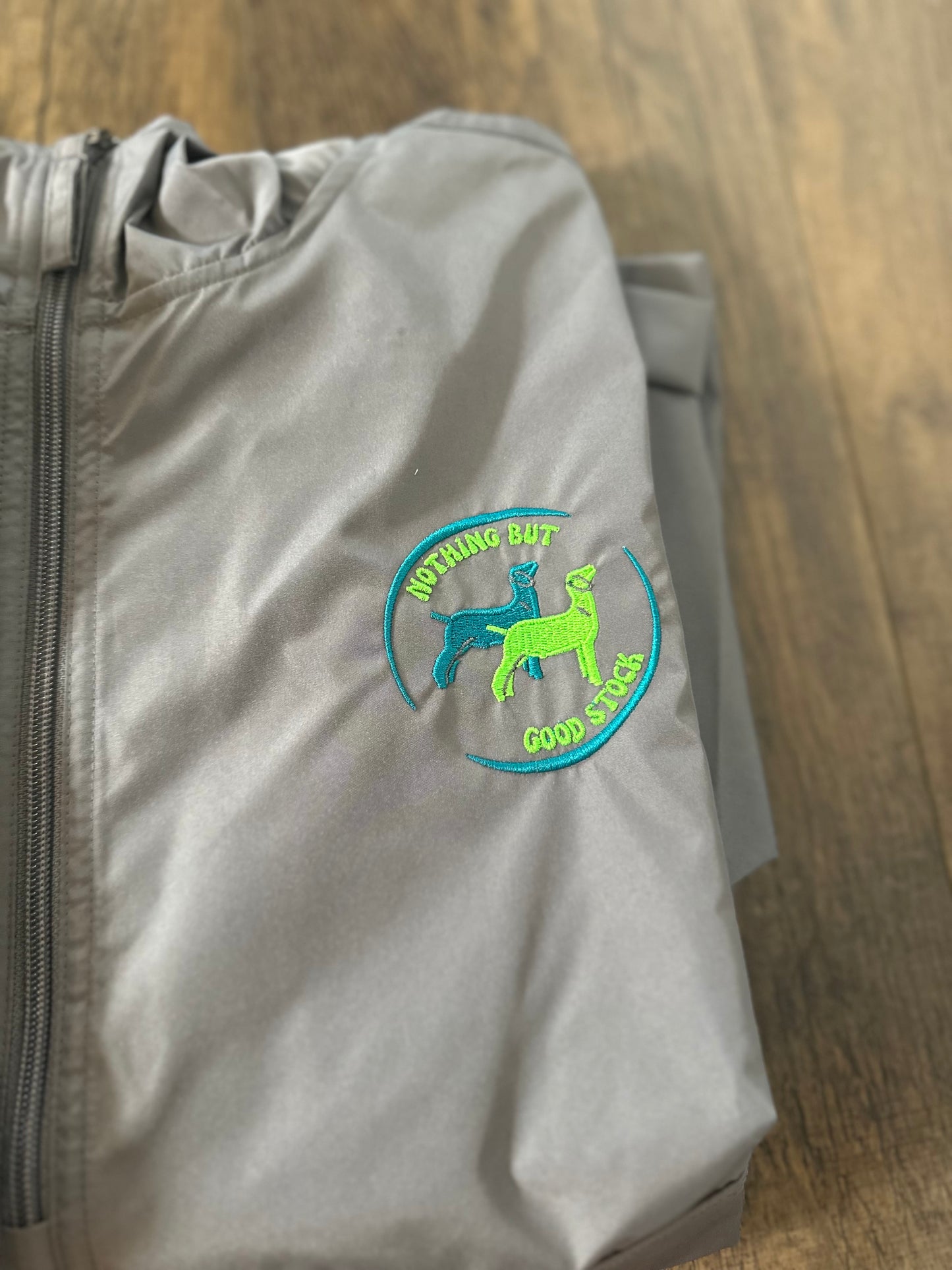 Livestock Windbreaker | Teal & Lime Green
