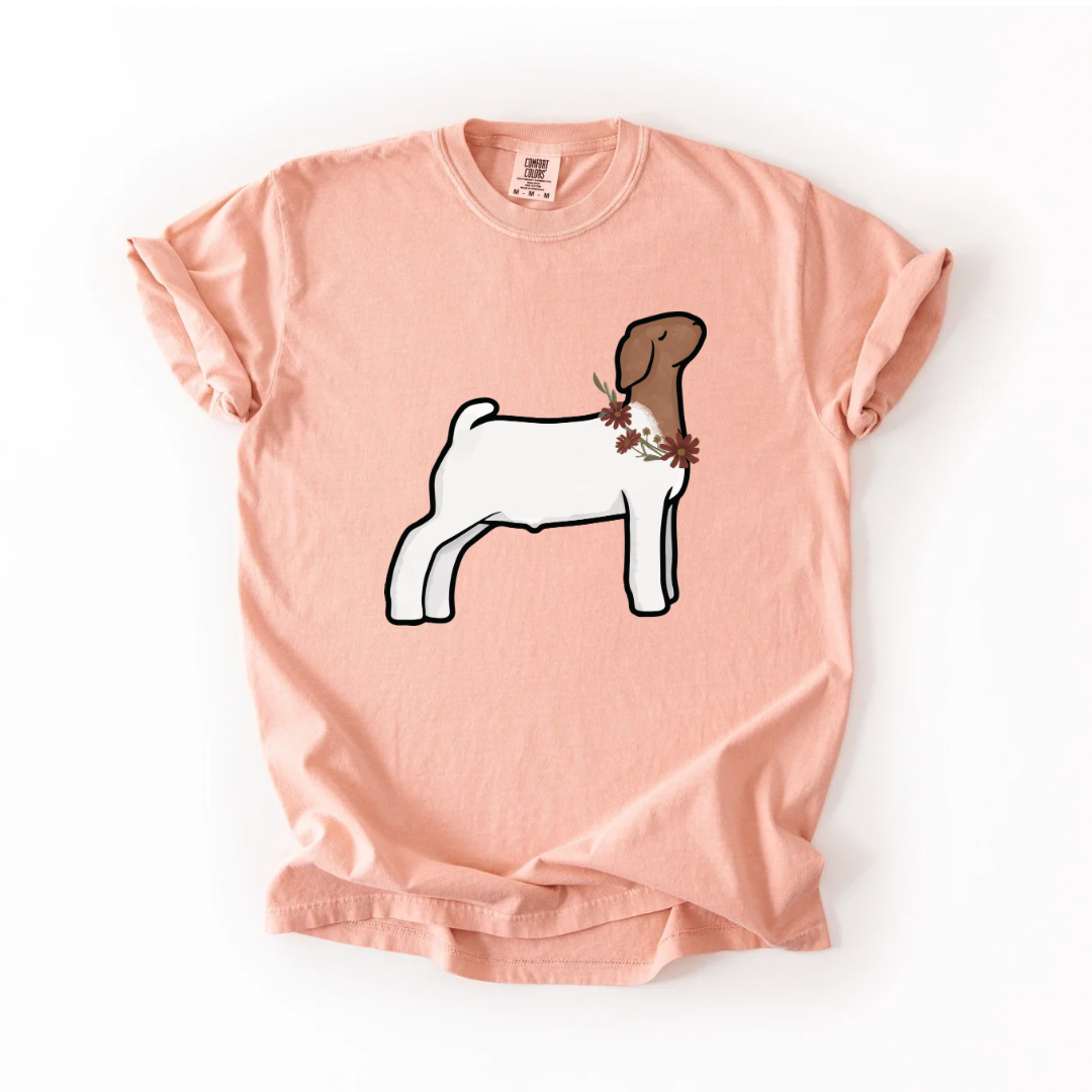 Fall Floral Boer Goat | Adult Tee