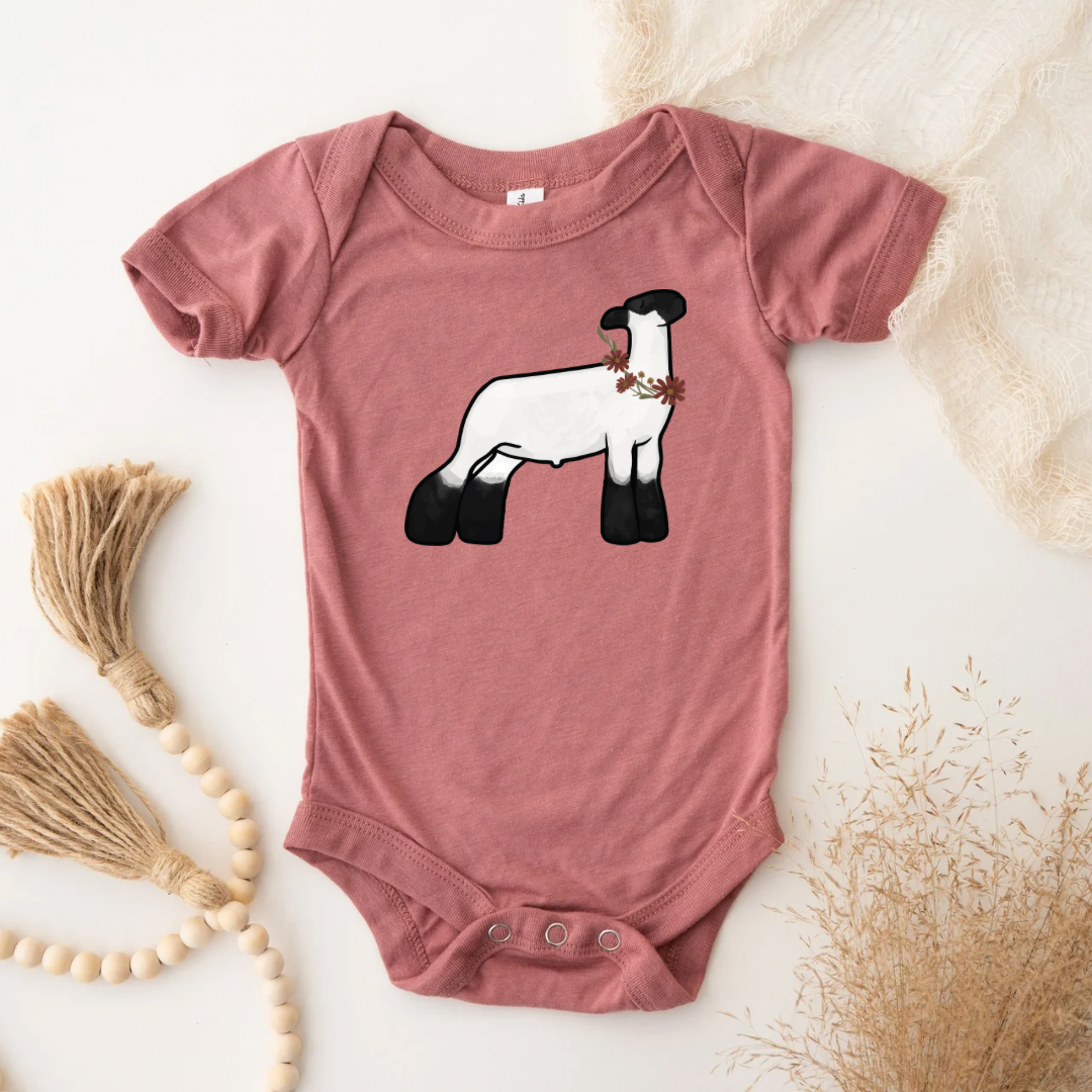Fall Floral Show Lamb | Infant, Toddler + Youth Tee