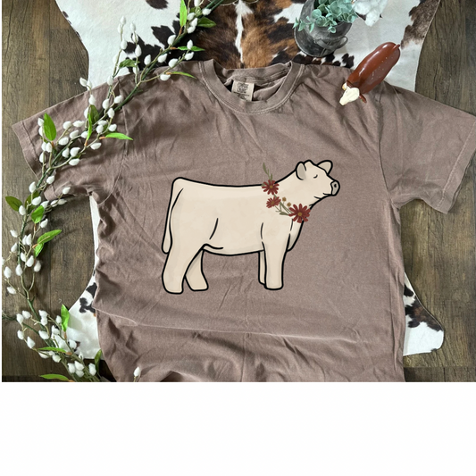 Fall Floral Show Cattle | Adult Tee