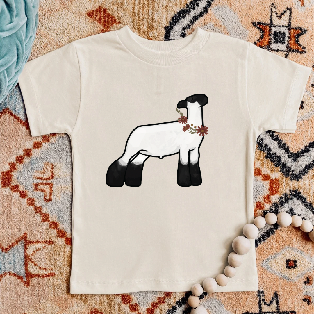 Fall Floral Show Lamb | Infant, Toddler + Youth Tee