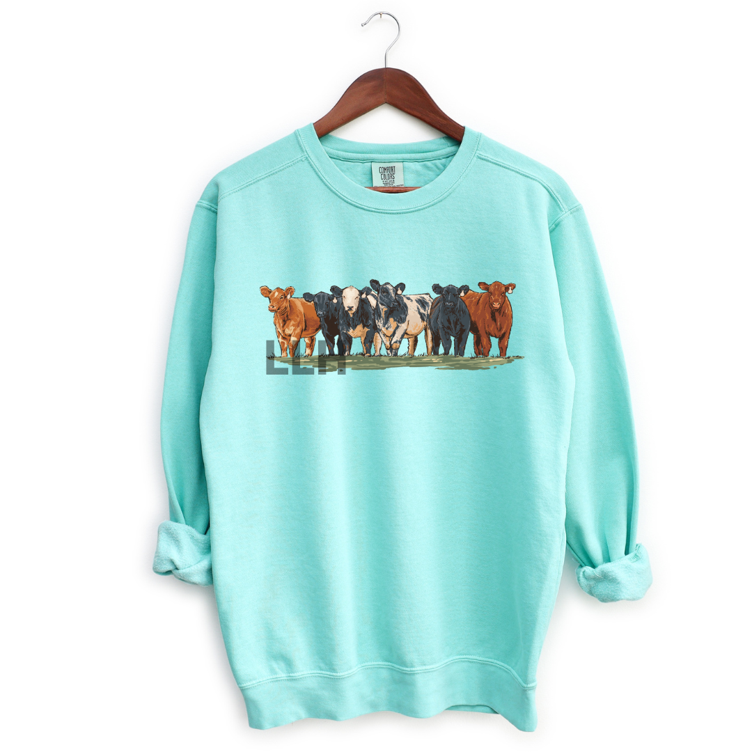Spring Cattle Round Up | Adult Crewneck Pullover
