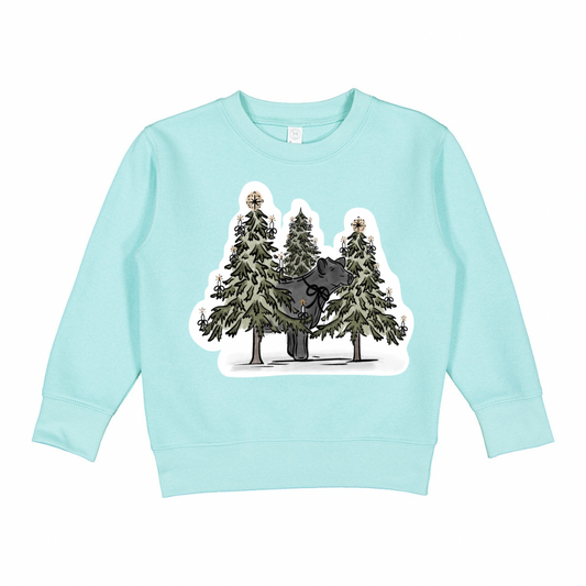 Winter Wonderland Cattle | Toddler Crewneck, Aqua