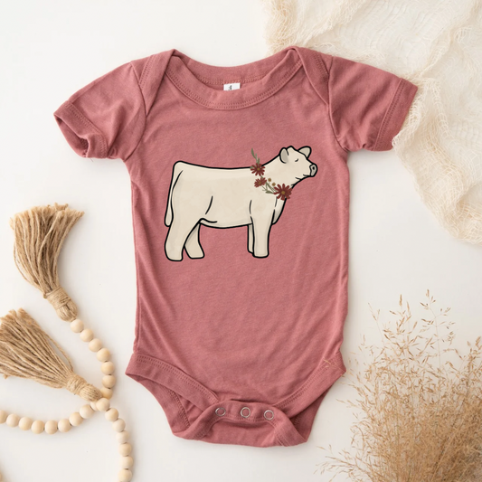 Fall Floral Show Cattle | Infant, Toddler + Youth Tee