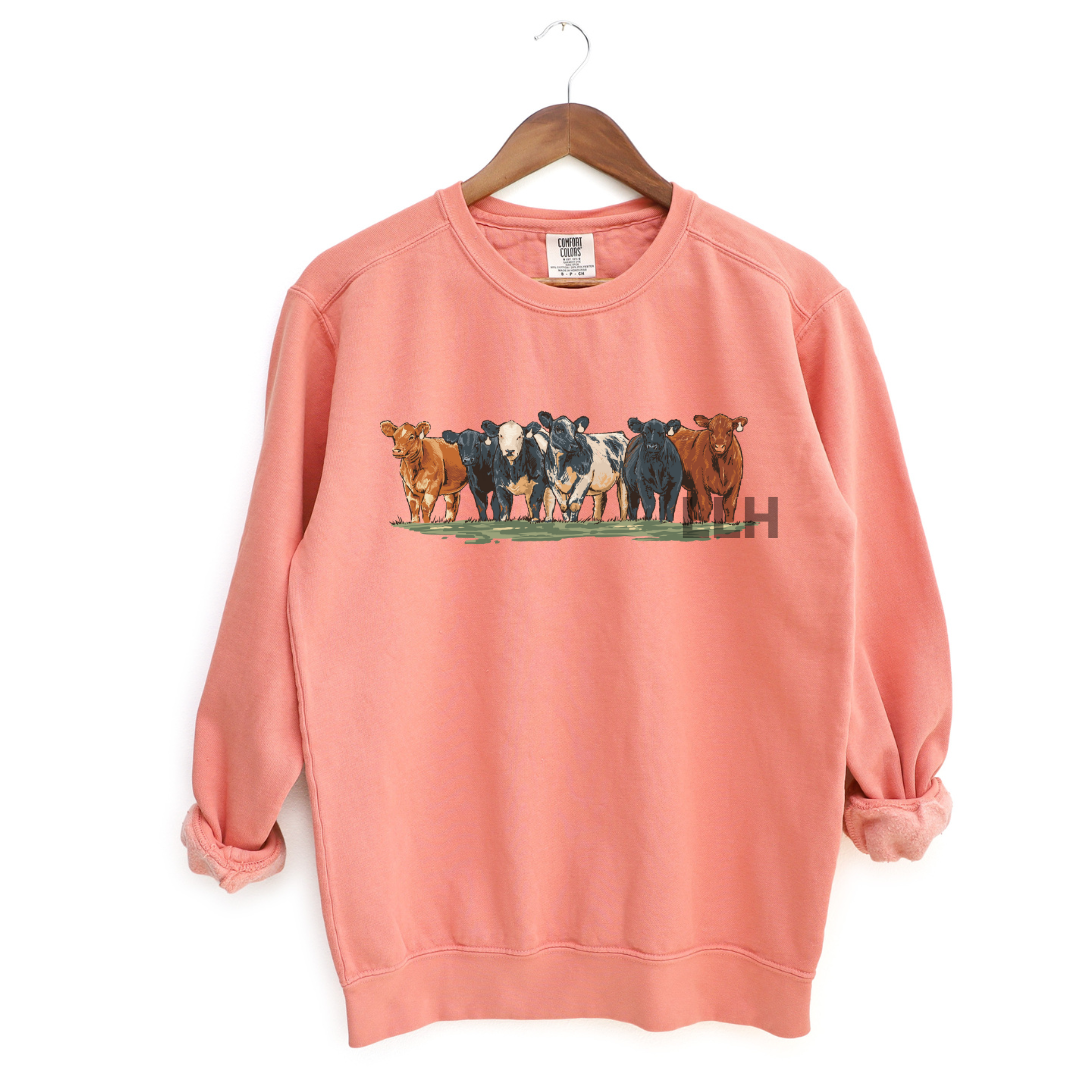 Spring Cattle Round Up | Adult Crewneck Pullover