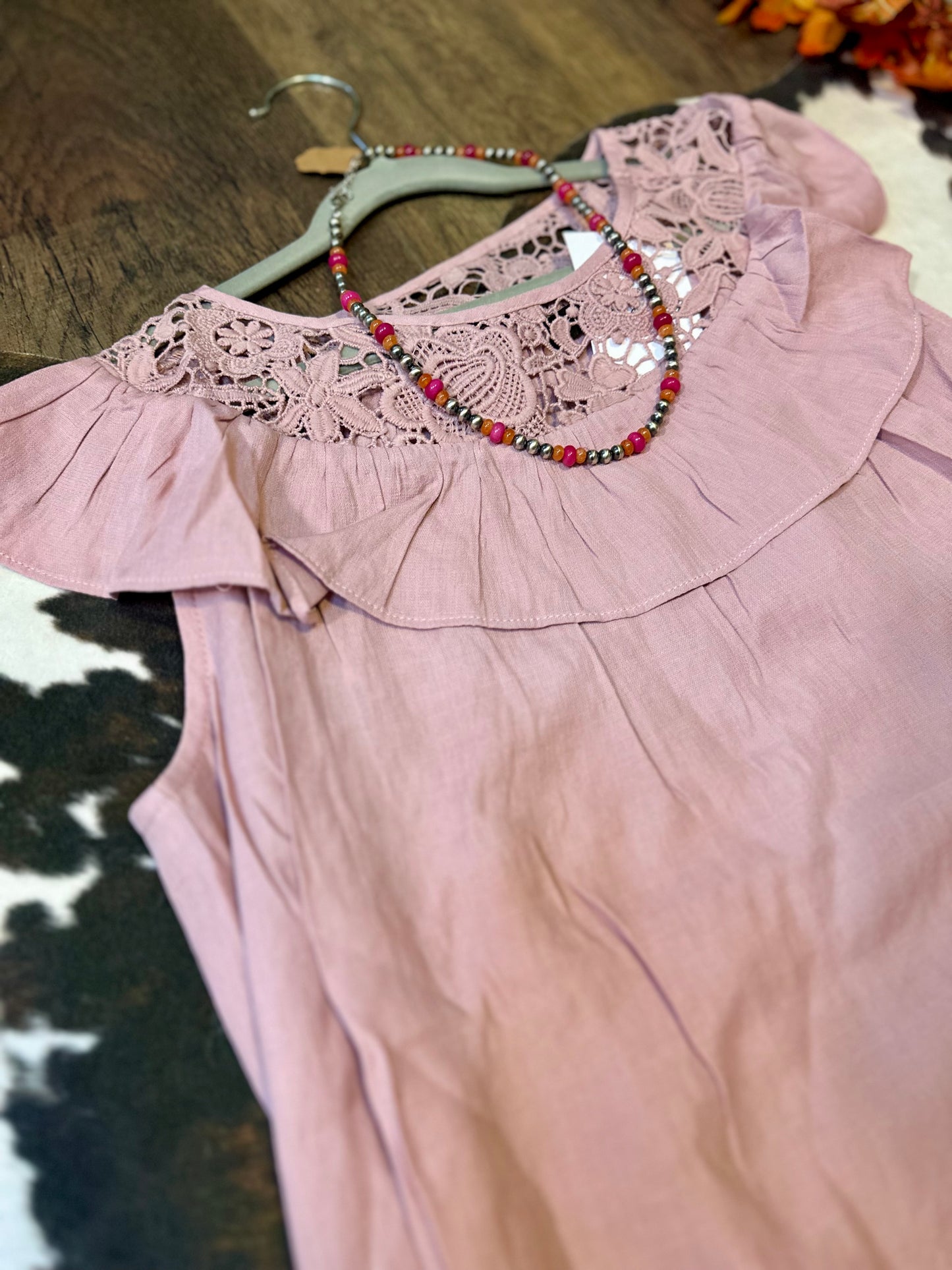 Elsie Crochet Ruffle Top