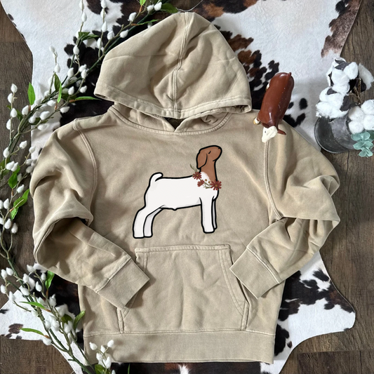 Fall Floral Boer Goat | Youth Hoodie {XS to Large}