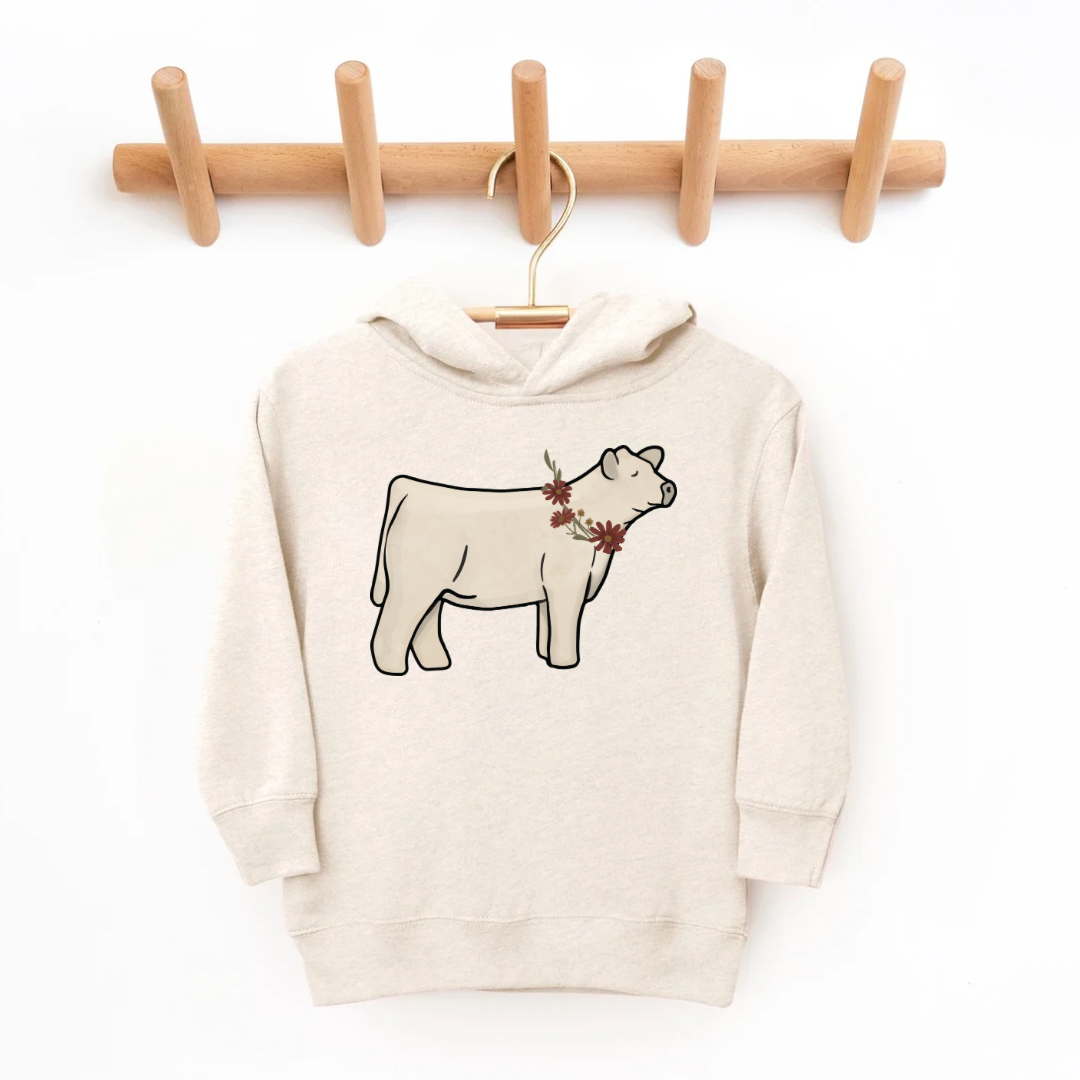Fall Floral Show Cattle  | Toddler Hoodie