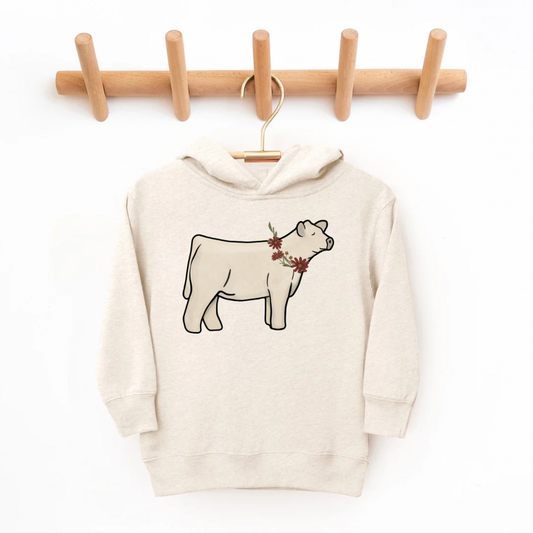 Fall Floral Show Cattle  | Toddler Hoodie