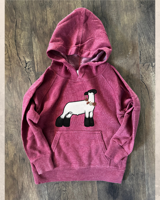 Fall Show Lamb | Toddler & Youth Hoodie, Burgundy