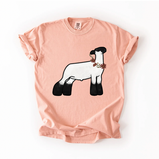 Fall Floral Show Lamb  | Adult Tee