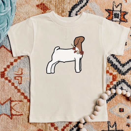 Fall Floral Boer Goat | Infant, Toddler + Youth Tee
