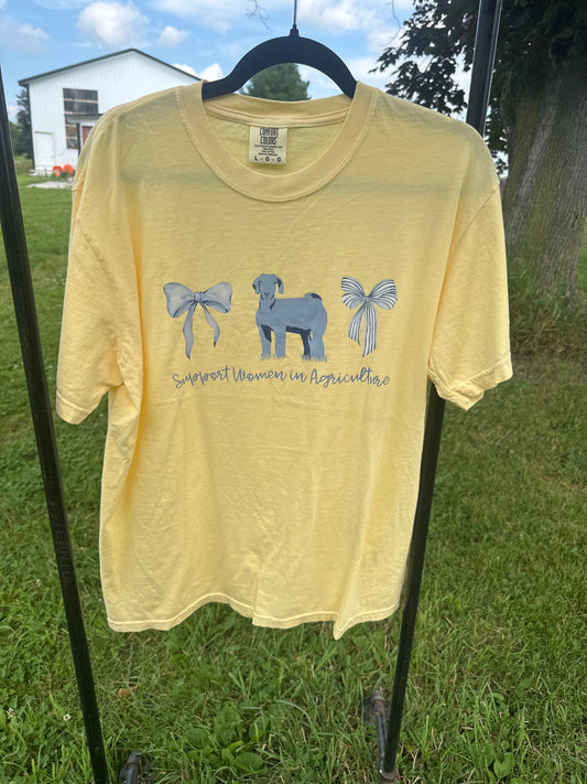 Support Women in AG {Goat} | Adult Tee, Summer Yellow