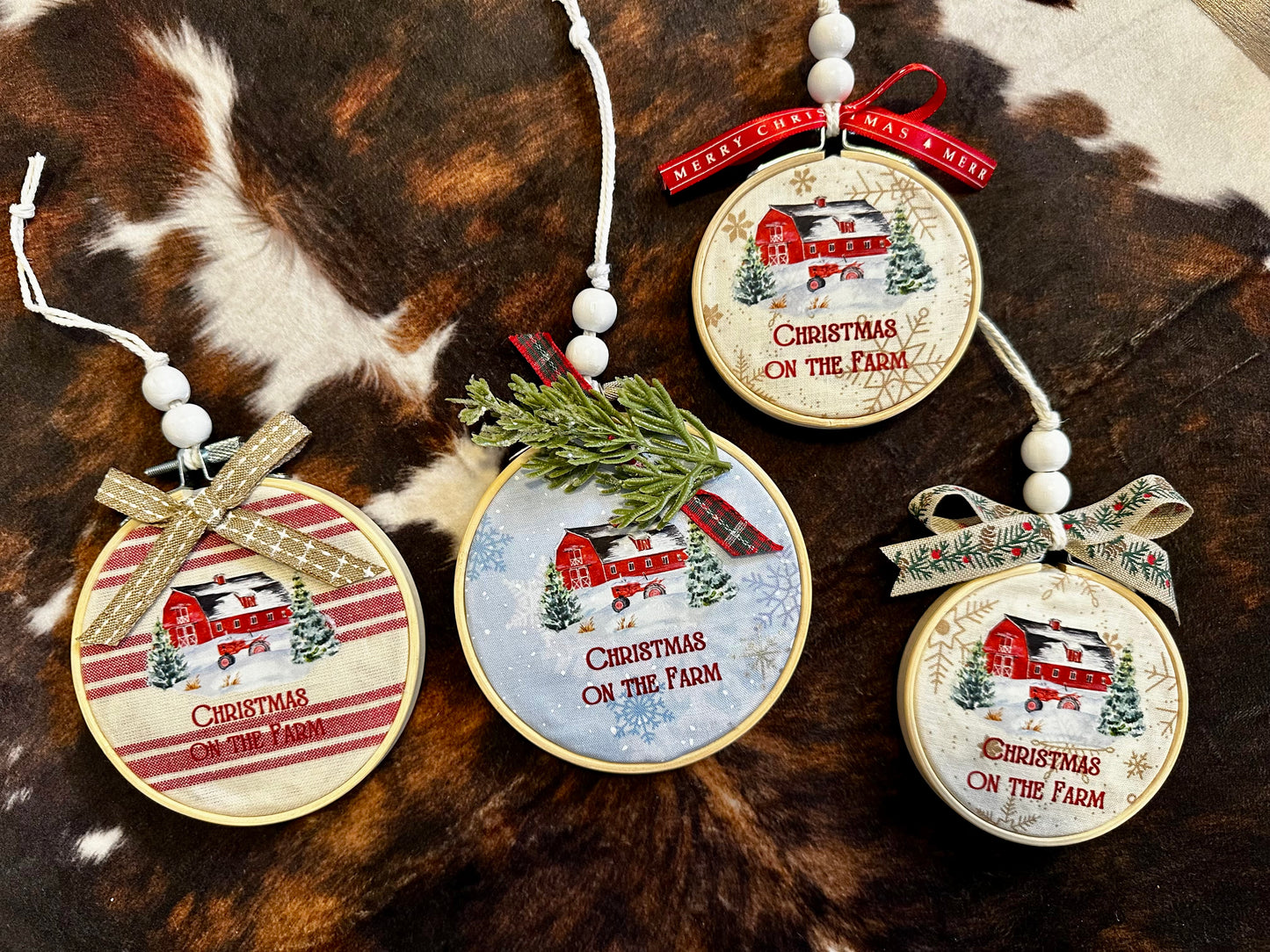 Red Tractor Christmas on the Farm Ornament