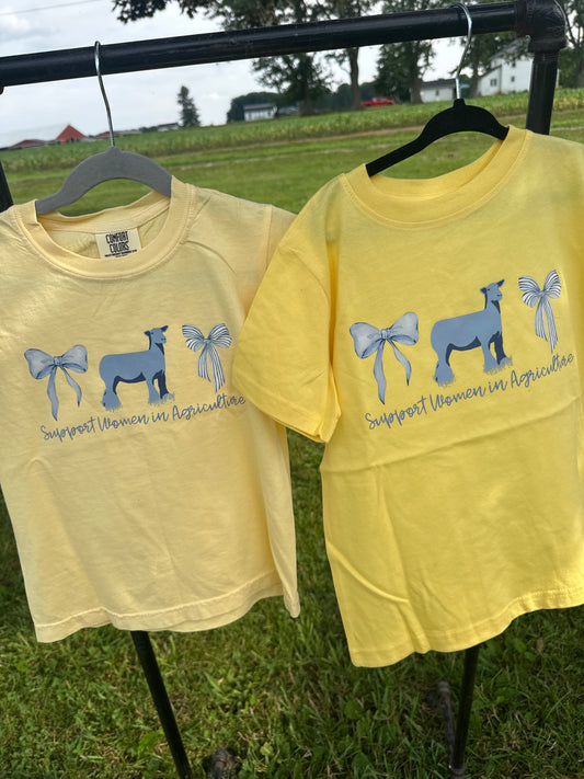 Support Women in AG {Sheep} | Toddler + Youth Tee, Summer Yellow