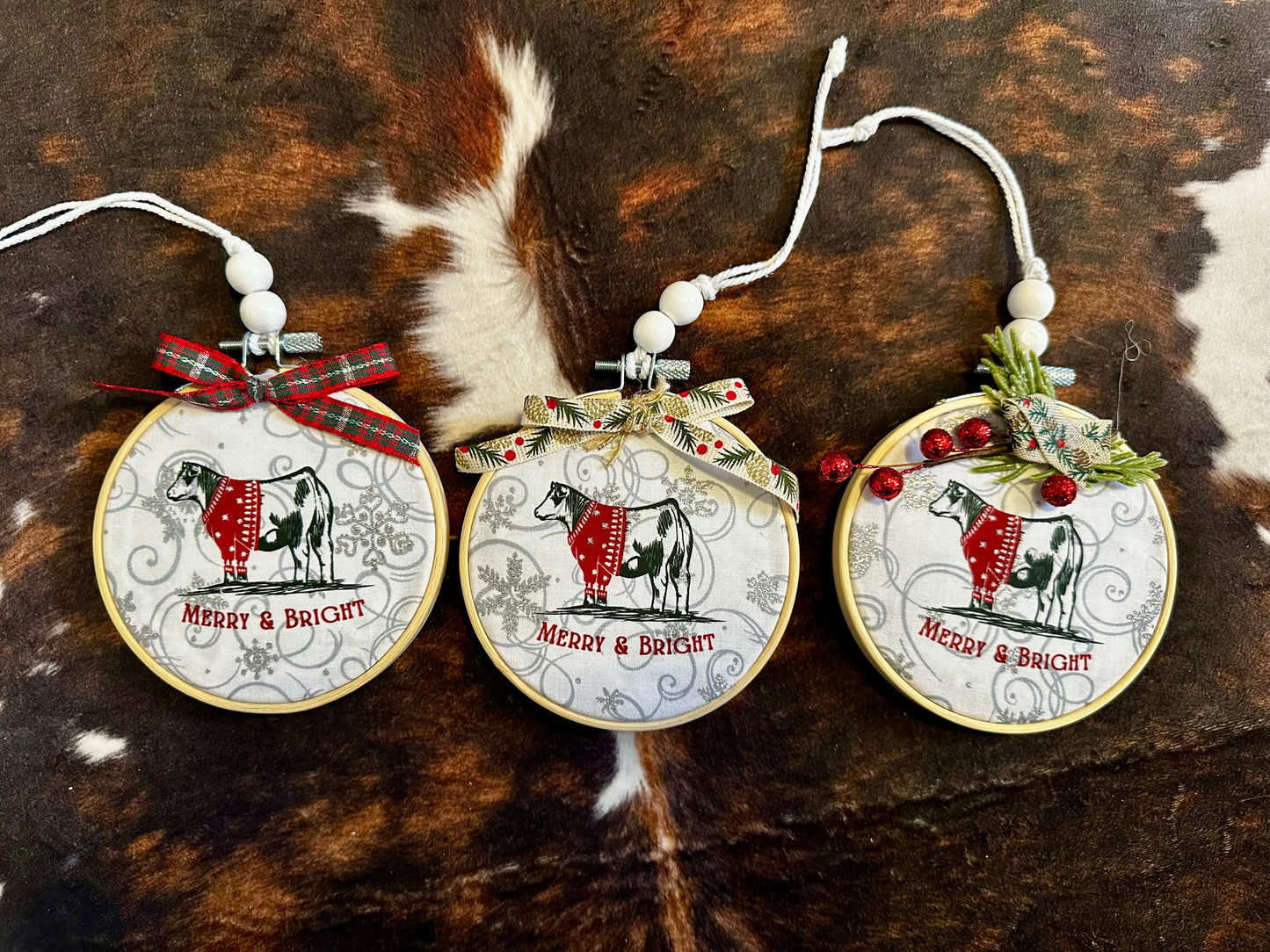 Merry + Bright Show Steer Ornament